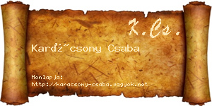Karácsony Csaba névjegykártya