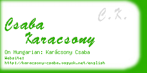 csaba karacsony business card