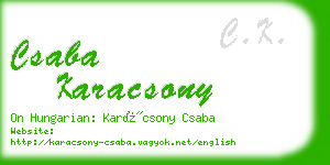csaba karacsony business card